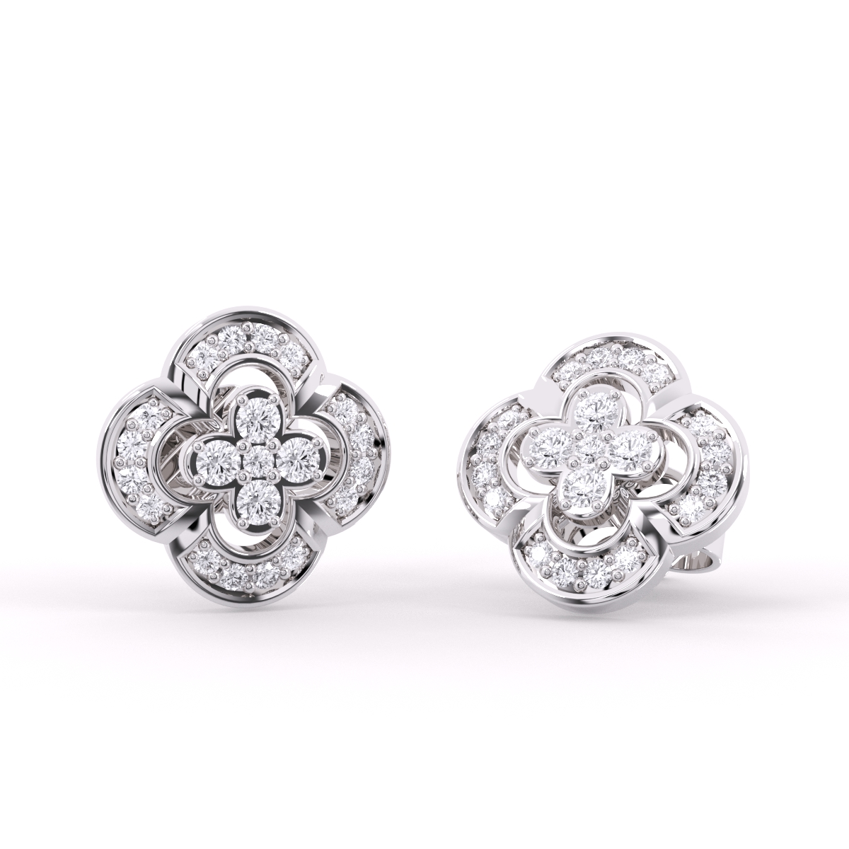 Elegant Cluster Round Diamond Girl’s Studs